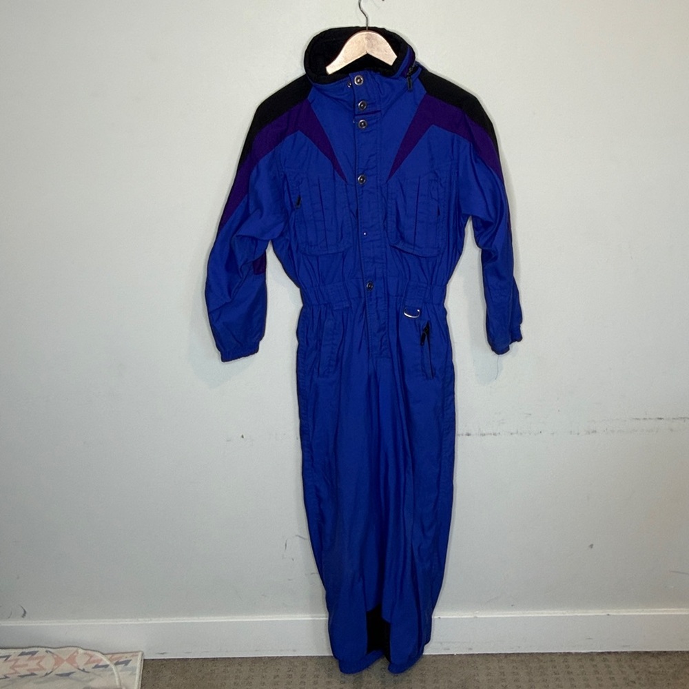 Vintage Marker LTD Vertical Energy Blue Ski Snowsuit: Size 14